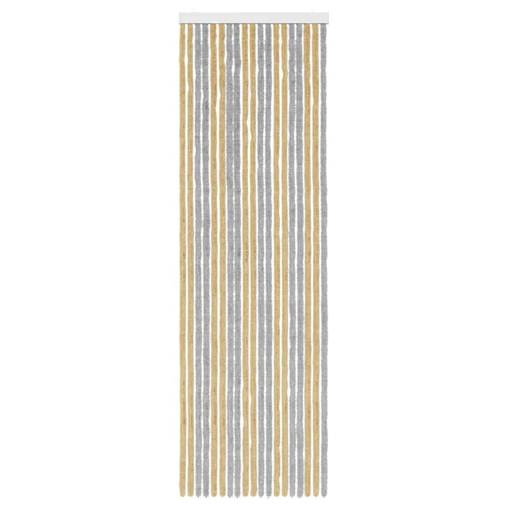 Insektenschutzvorhang Chenille Grau und Beige 56 x 185 cm