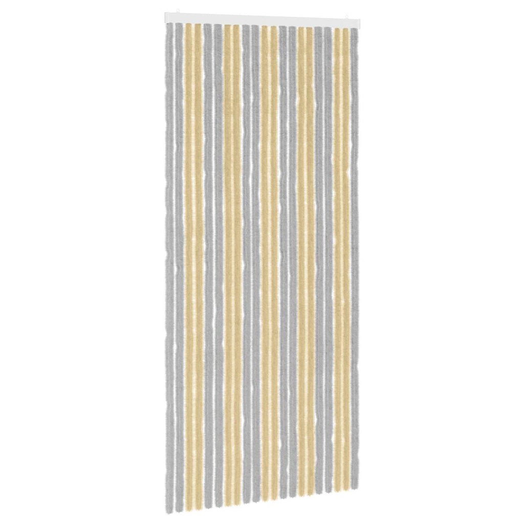 Insektenschutzvorhang Chenille Grau und Beige 90 x 200 cm