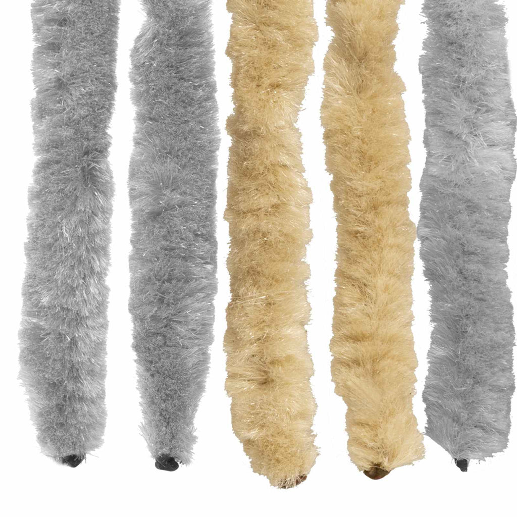 Insektenschutzvorhang Chenille Grau und Beige 90 x 220 cm