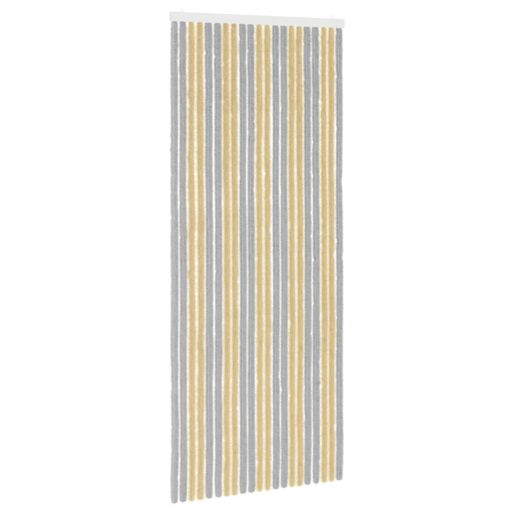 Insektenschutzvorhang Chenille Grau und Beige 90 x 220 cm