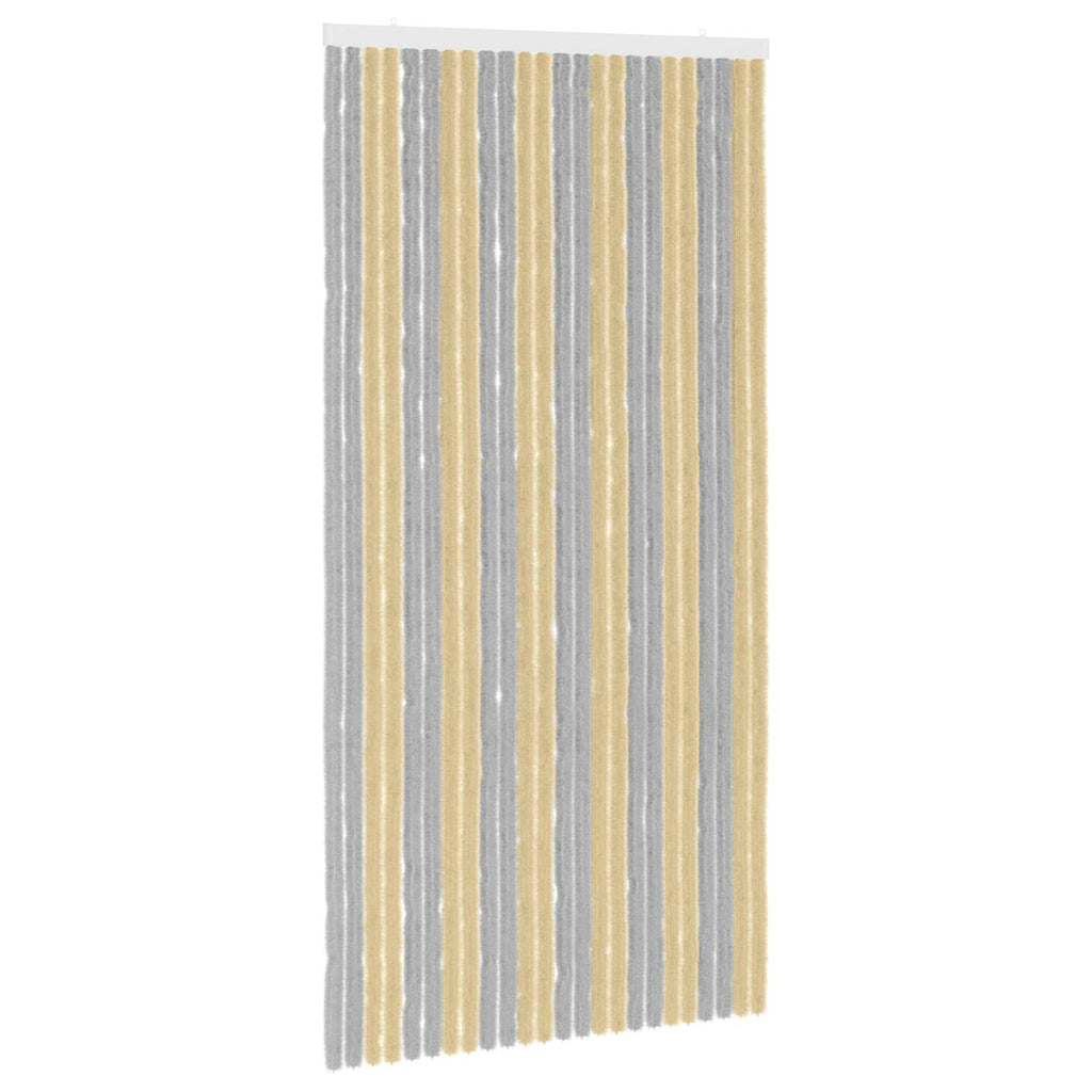 Insektenschutzvorhang Chenille Grau und Beige 100 x 200 cm