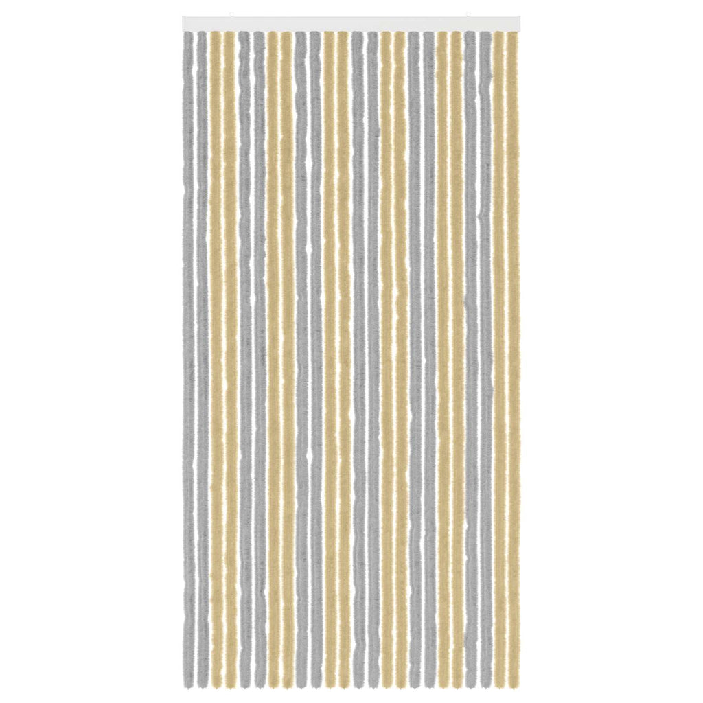 Insektenschutzvorhang Chenille Grau und Beige 100 x 200 cm