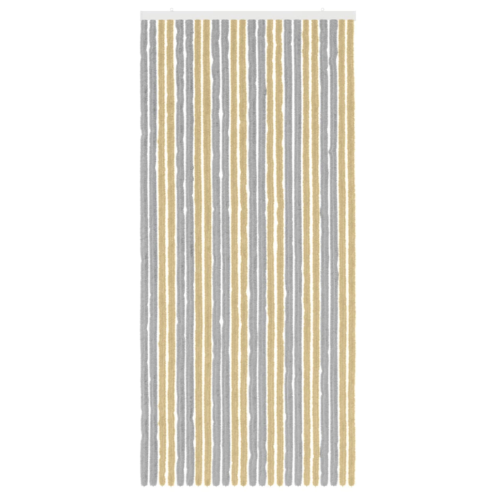 Insektenschutzvorhang Chenille Grau und Beige 100 x 220 cm