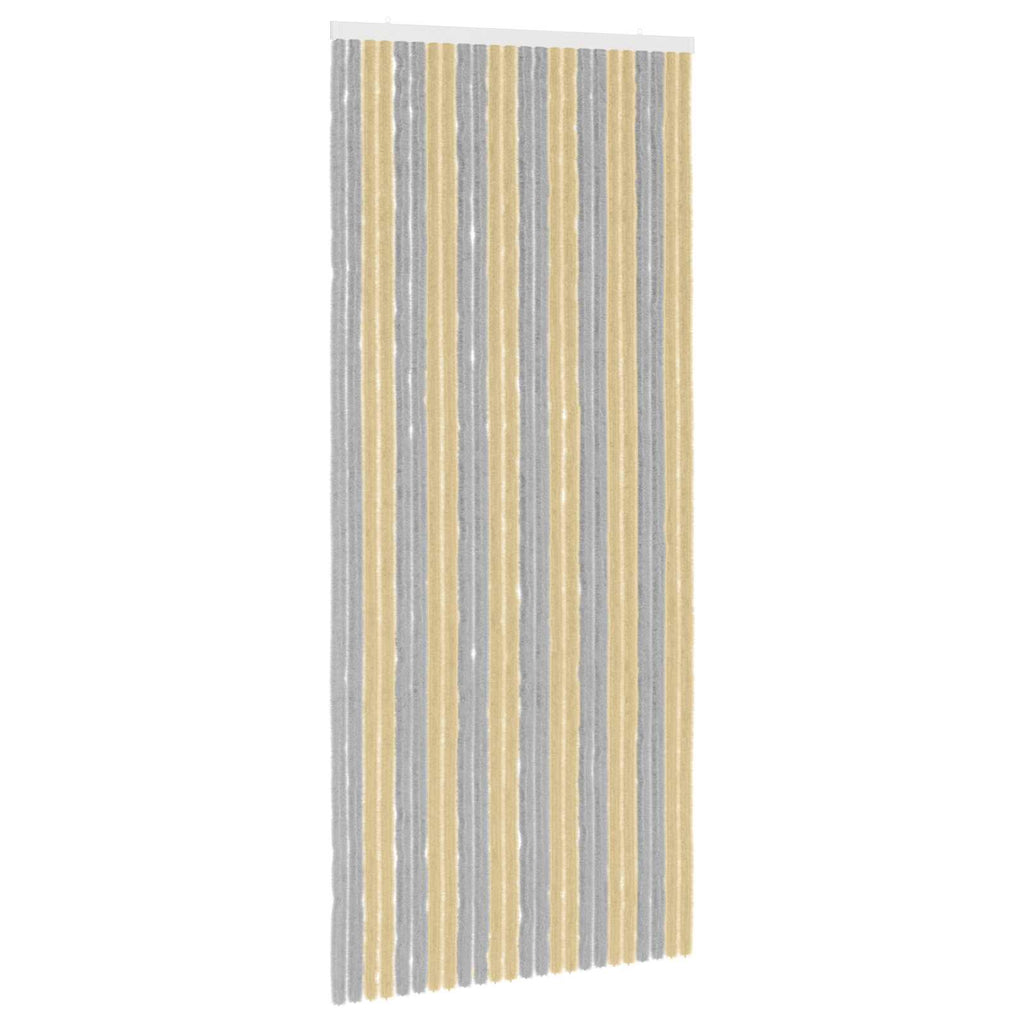 Insektenschutzvorhang Chenille Grau und Beige 100 x 230 cm