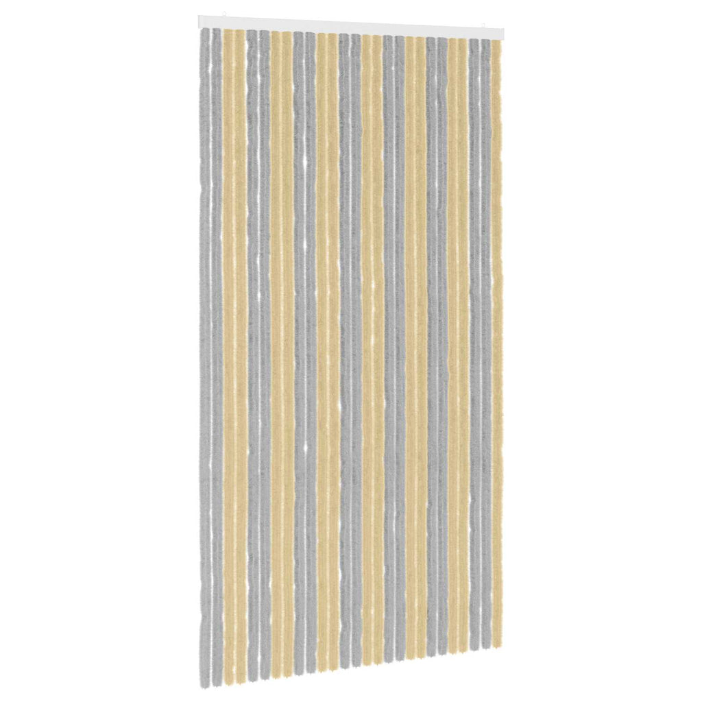 Insektenschutzvorhang Chenille Grau und Beige 118 x 220 cm