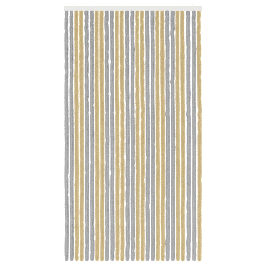 Insektenschutzvorhang Chenille Grau und Beige 118 x 220 cm