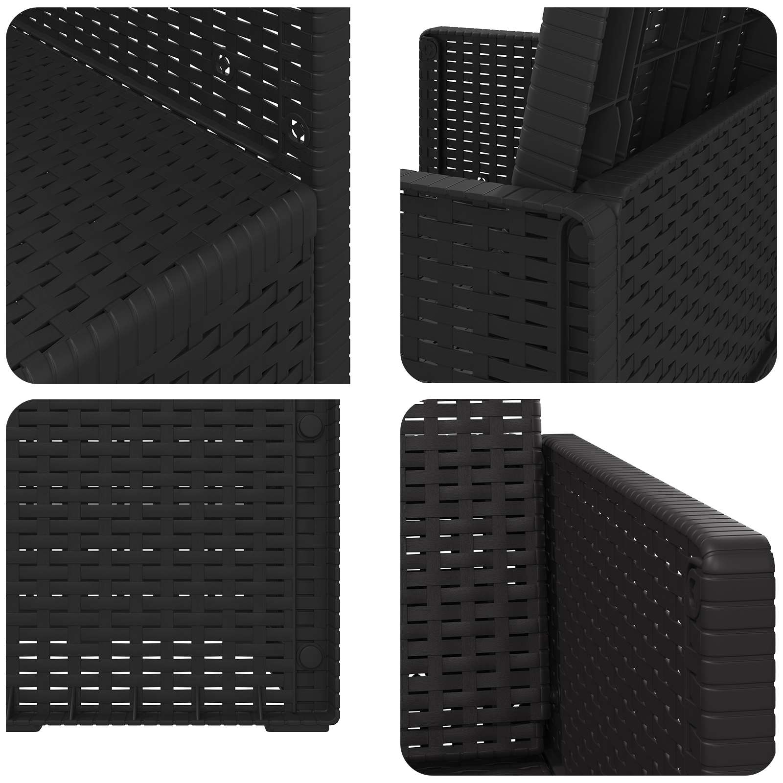 Garten Essstühle 2-teilig Anthrazit 53 x 47 x 88,5 cm PP