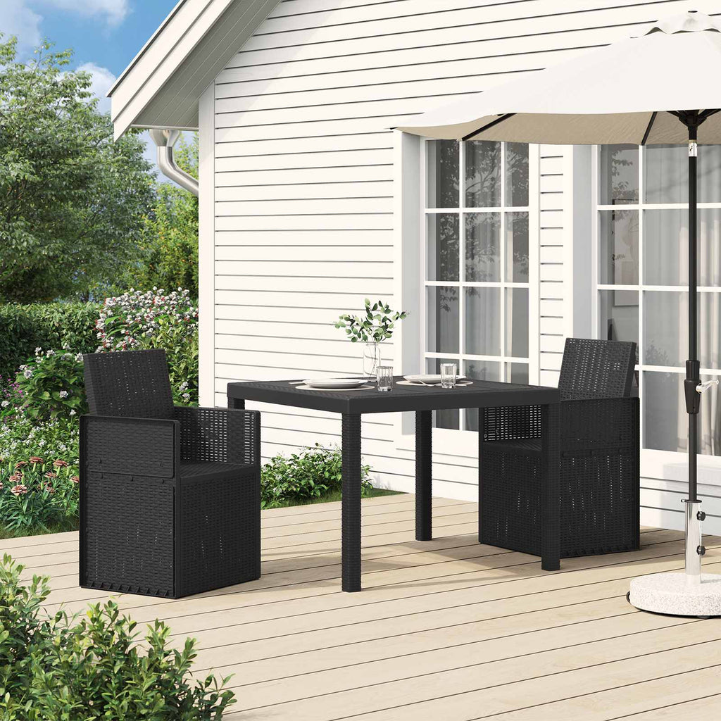 Garten Essstühle 2-teilig Anthrazit 53 x 47 x 88,5 cm PP