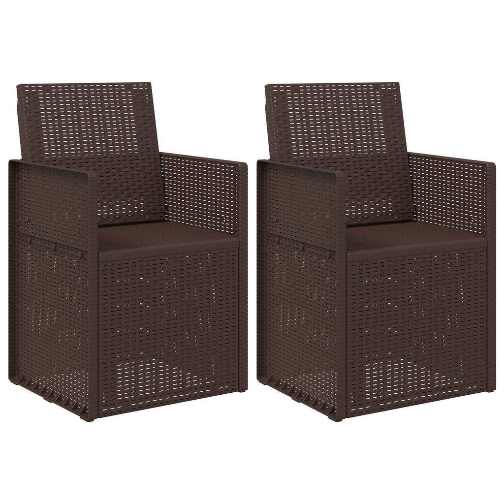 Garten Esszimmerstühle 2 pcs Braun PP