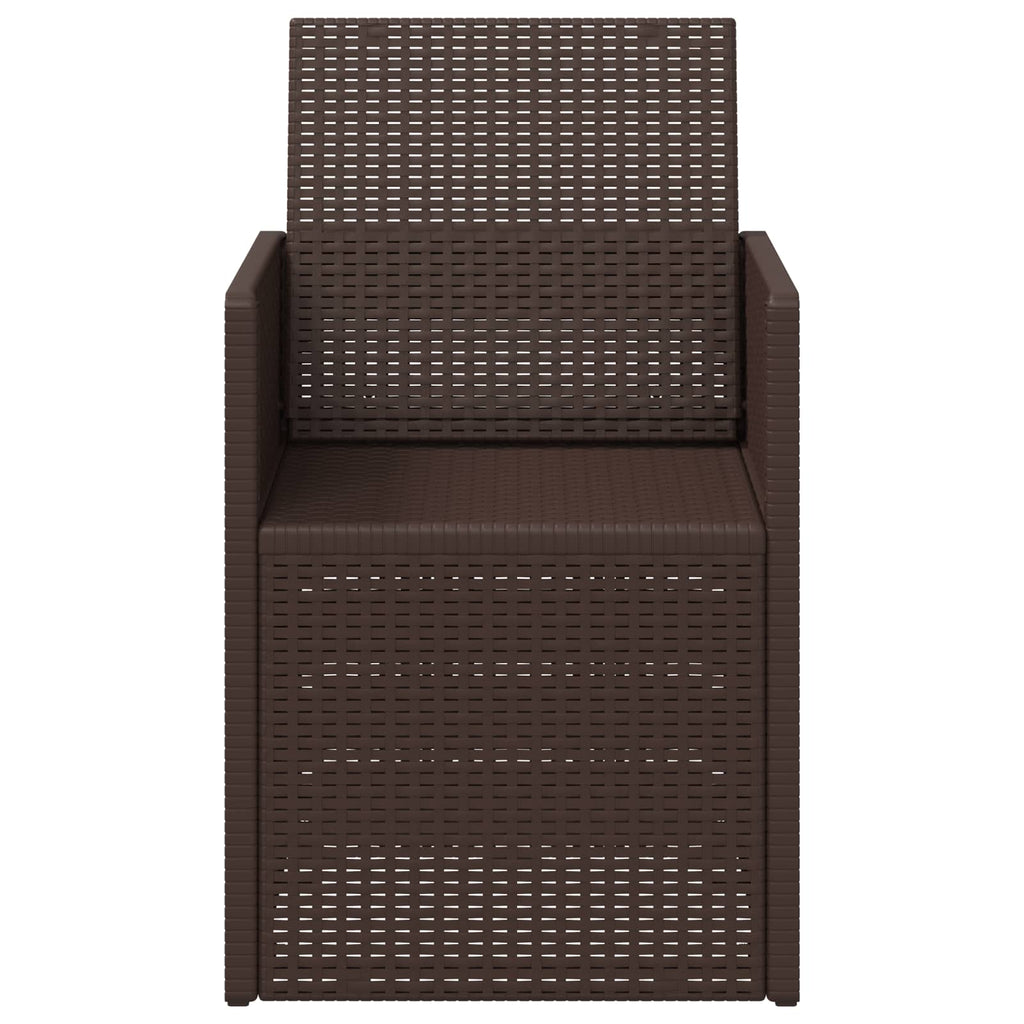 Garten Esszimmerstühle 2 pcs Braun PP