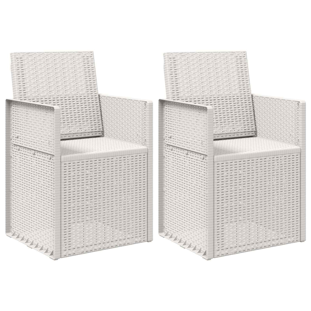 Garten Esszimmerstühle 2 pcs Weiß PP
