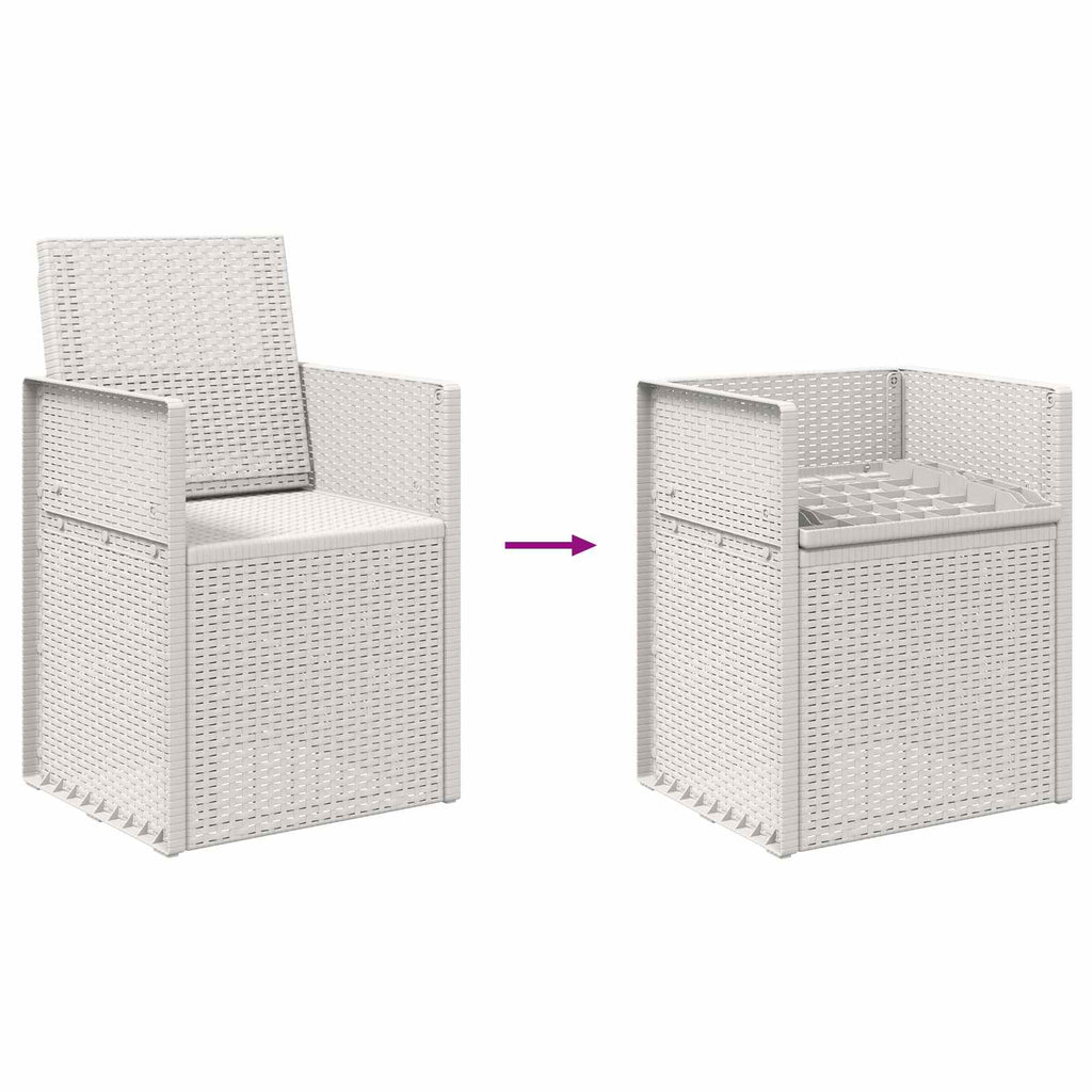 Garten Esszimmerstühle 2 pcs Weiß PP