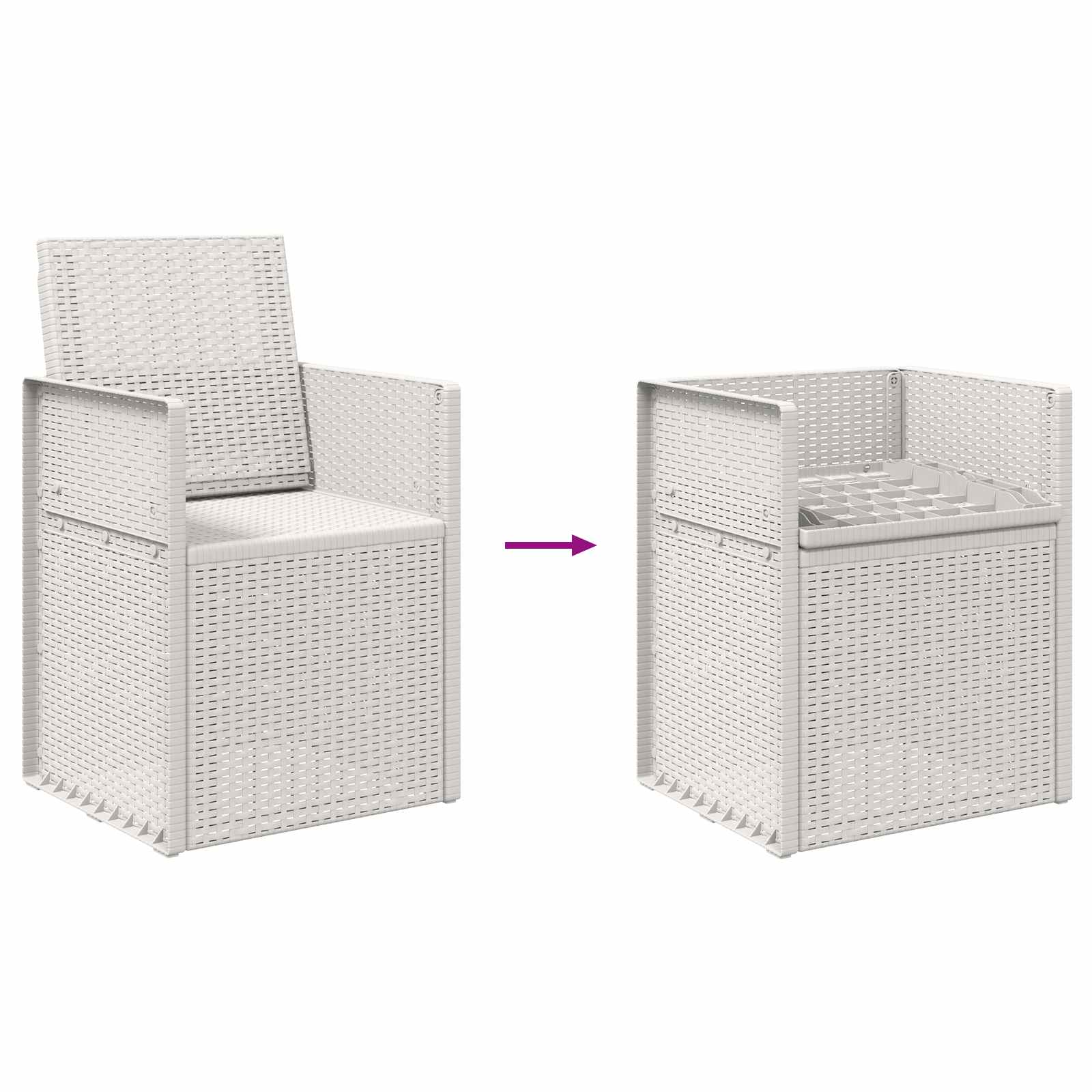 Garten Esszimmerstühle 2 pcs Weiß PP