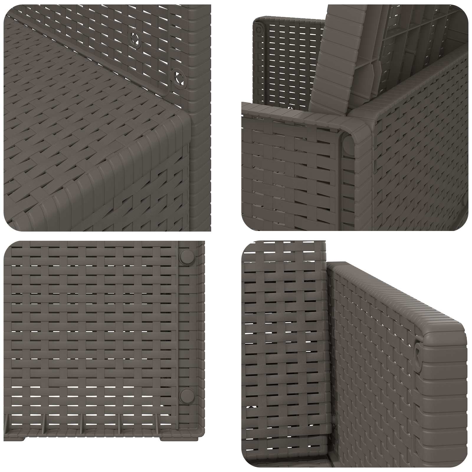 Garten Esszimmerstühle 2 pcs Hellgrau PP