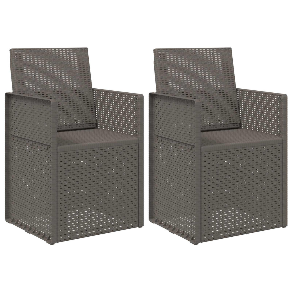 Garten Esszimmerstühle 2 pcs Hellgrau PP