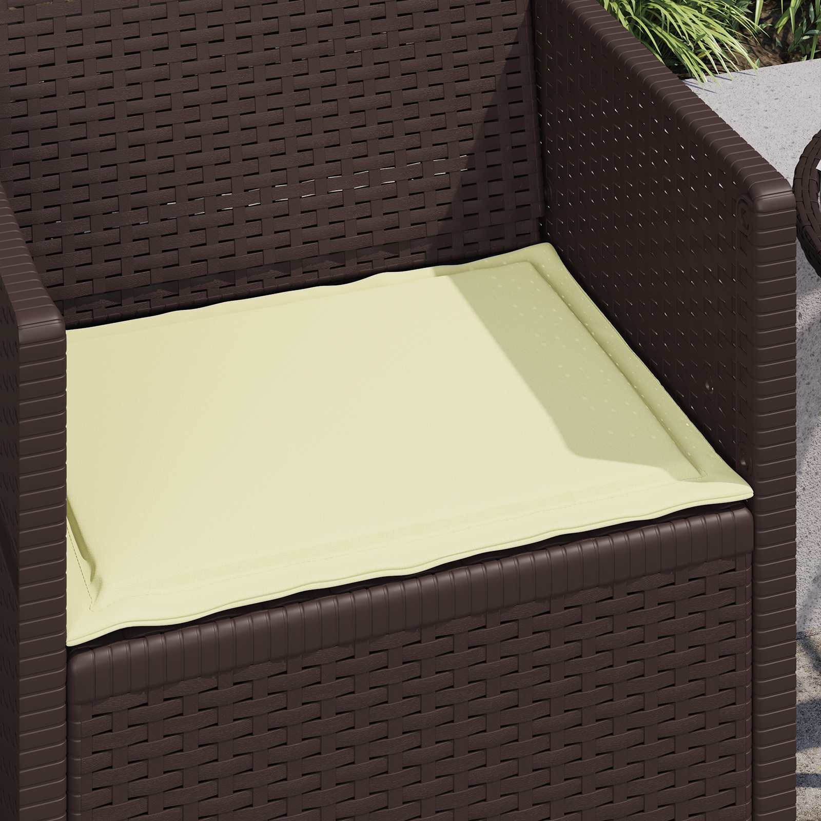 Sitzkissen 2 Stk. Creme 47 x 36 x 2 cm Polyester