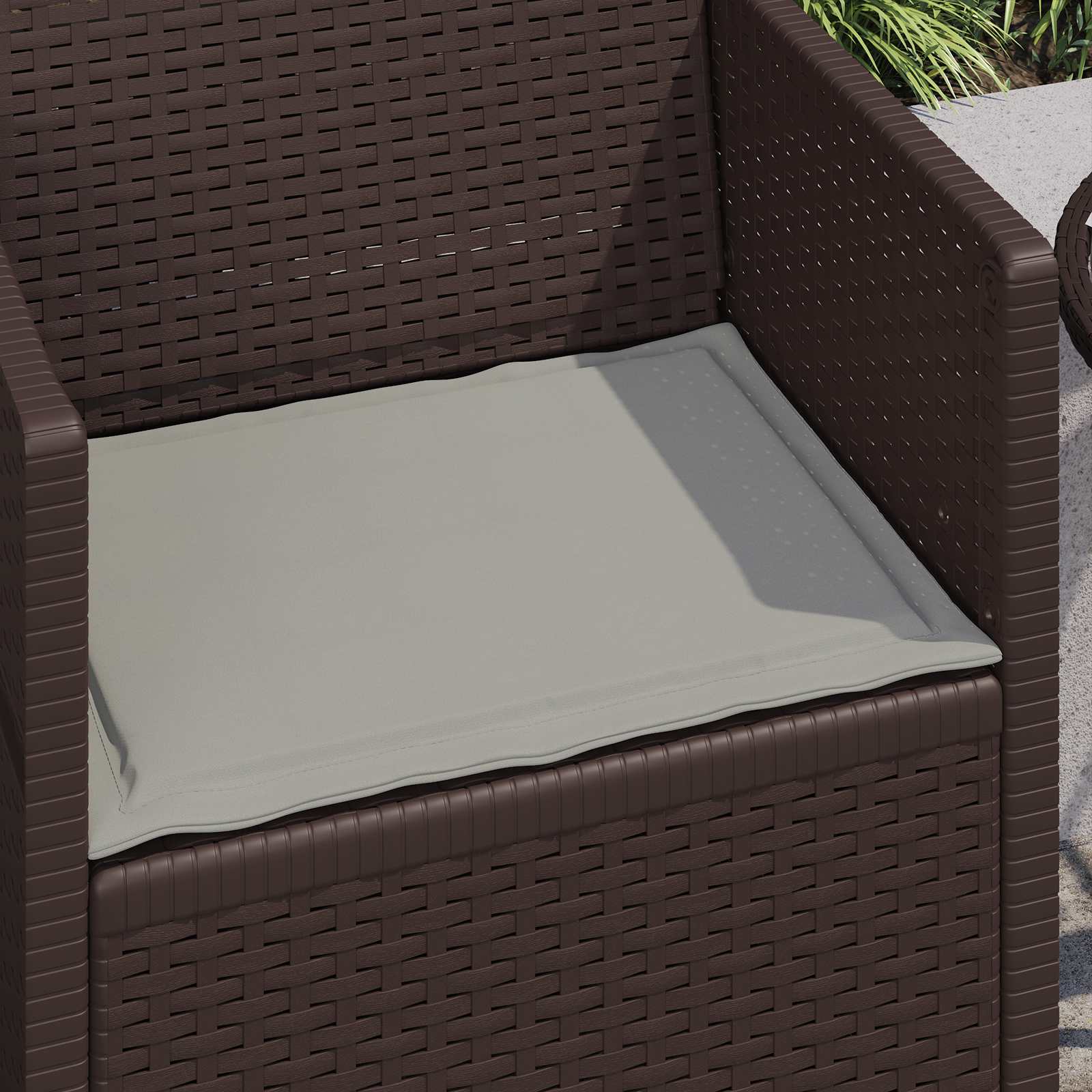 Sitzkissen 2 pcs Hellgrau 47 x 36 x 2 cm Polyester