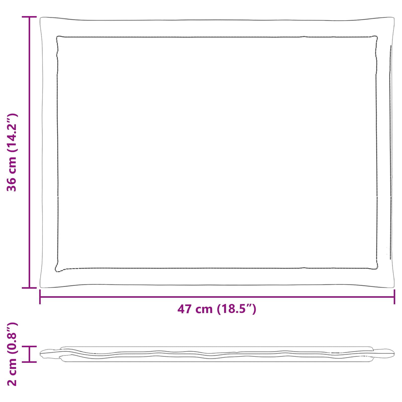 Sitzkissen 2 pcs Hellgrau 47 x 36 x 2 cm Polyester