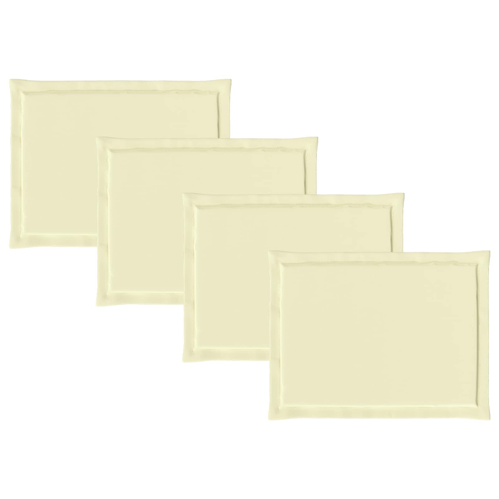 Sitzkissen 4 pcs Creme 47 x 36 x 2 cm Polyester
