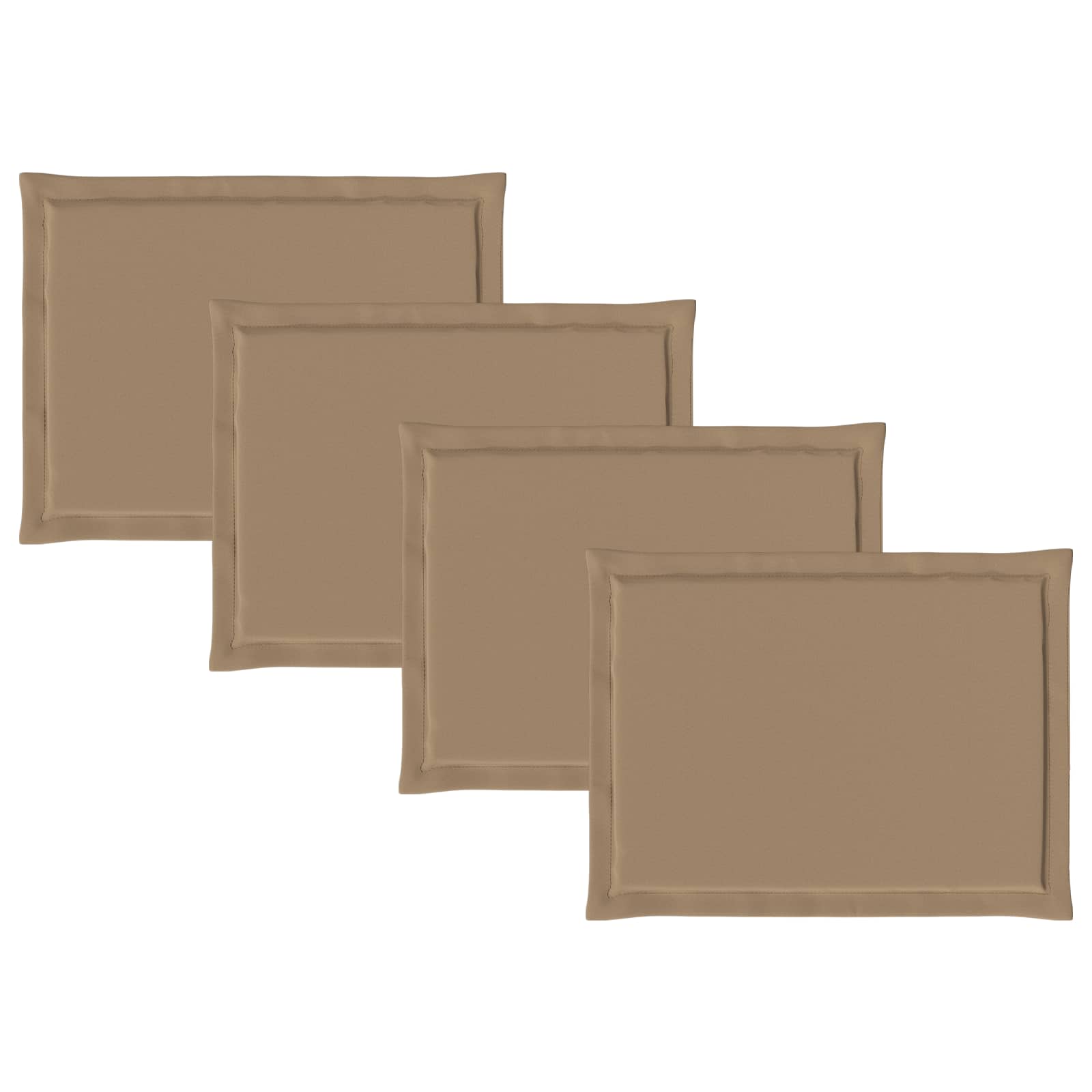 Sitzkissen 4 pcs Taupe 47 x 36 x 2 cm Polyester