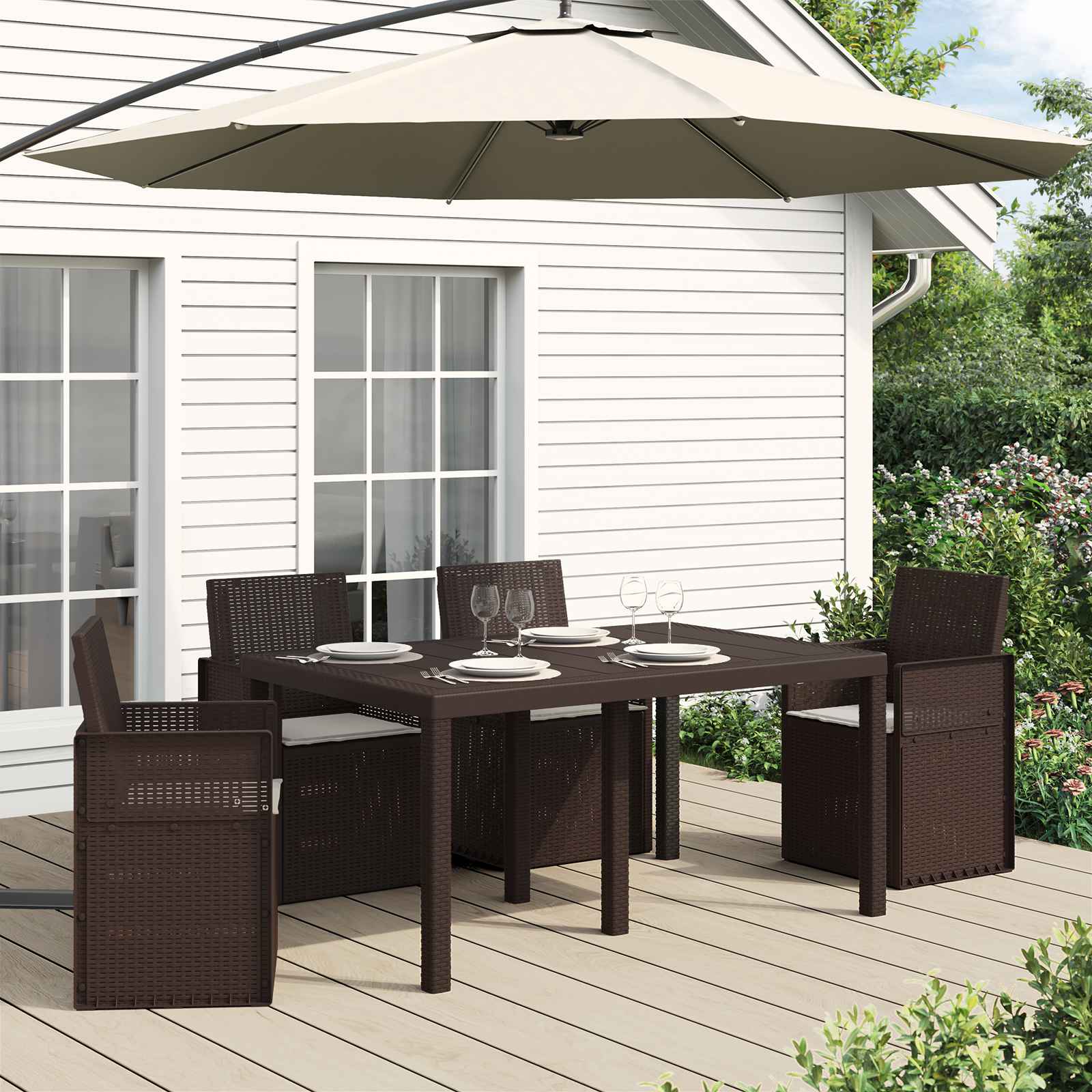 Sitzkissen 4 pcs Hellgrau 47 x 36 x 2 cm Polyester