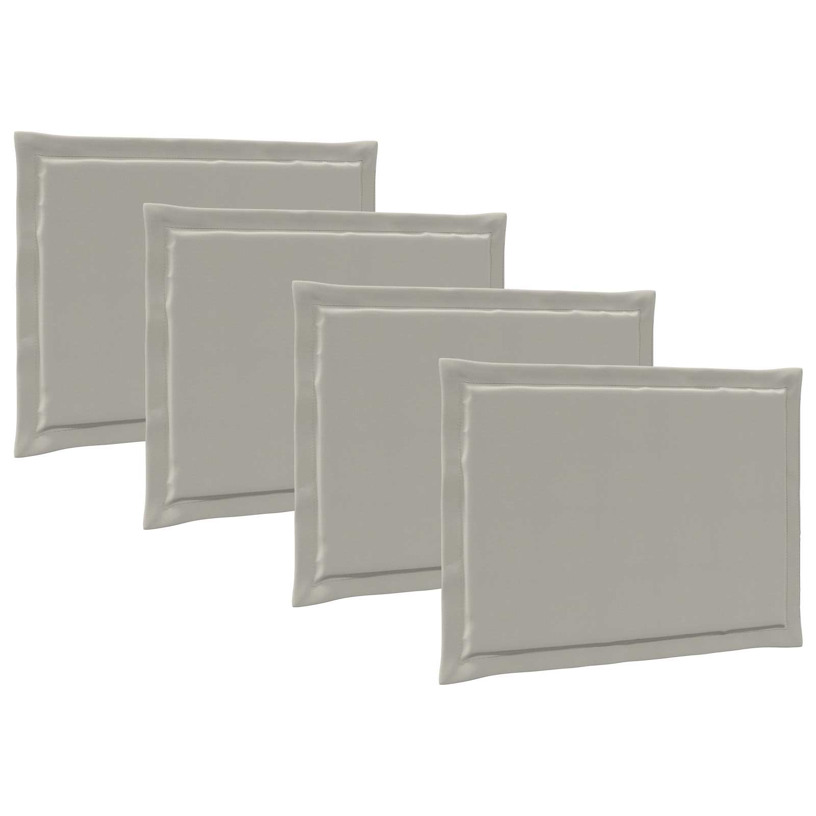 Sitzkissen 4 pcs Hellgrau 47 x 36 x 2 cm Polyester