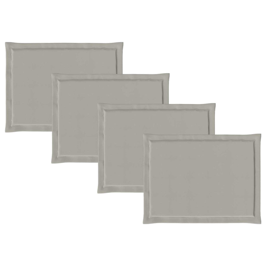 Sitzkissen 4 pcs Hellgrau 47 x 36 x 2 cm Polyester