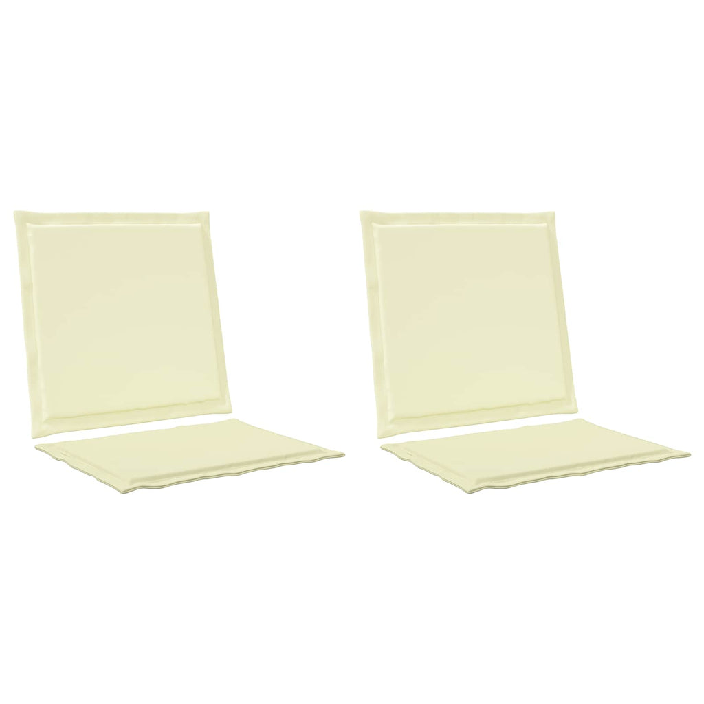 Sitz- und Rückenkissen 2 pcs Creme 47 x 45 x 2 cm Polyester