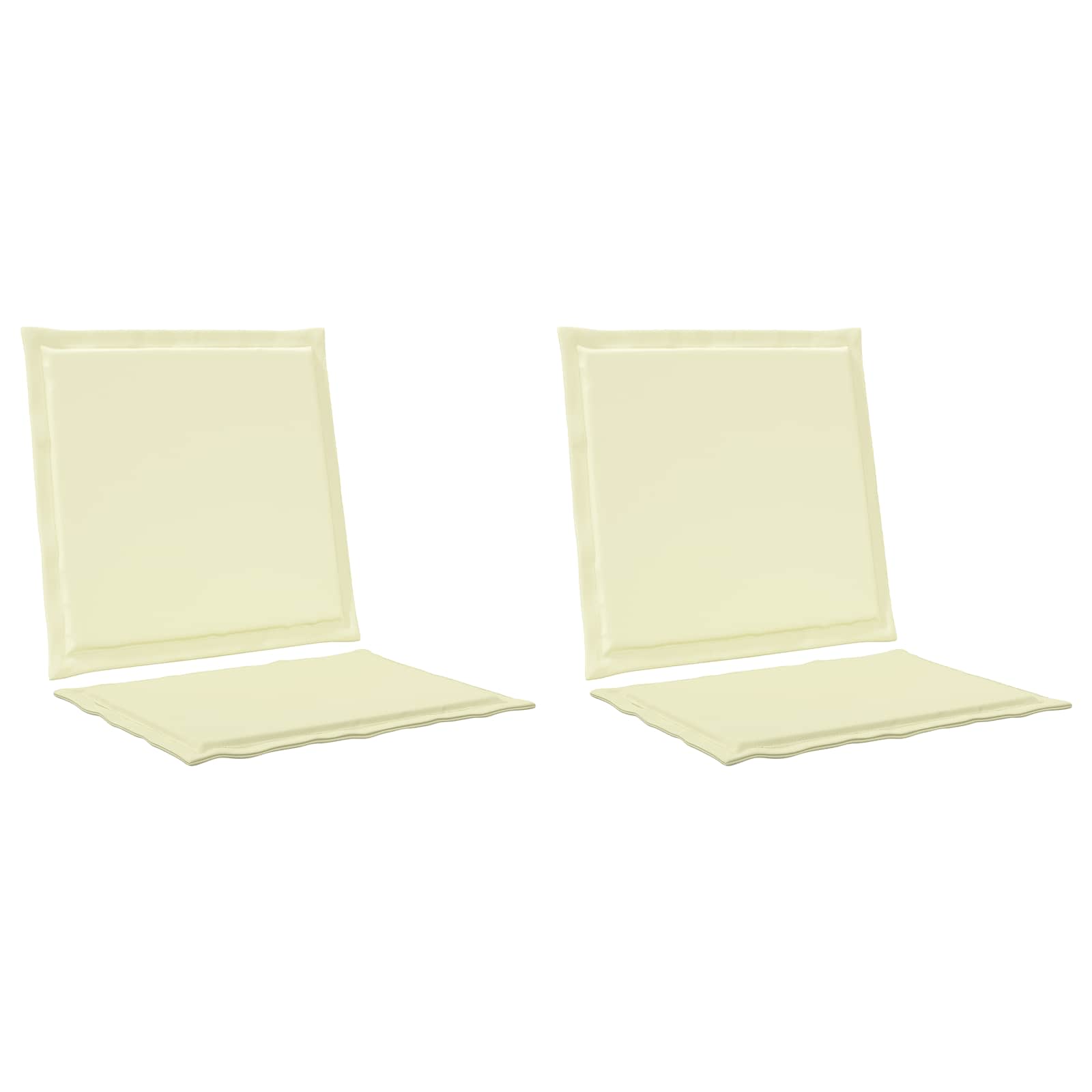 Sitz- und Rückenkissen 2 pcs Creme 47 x 45 x 2 cm Polyester