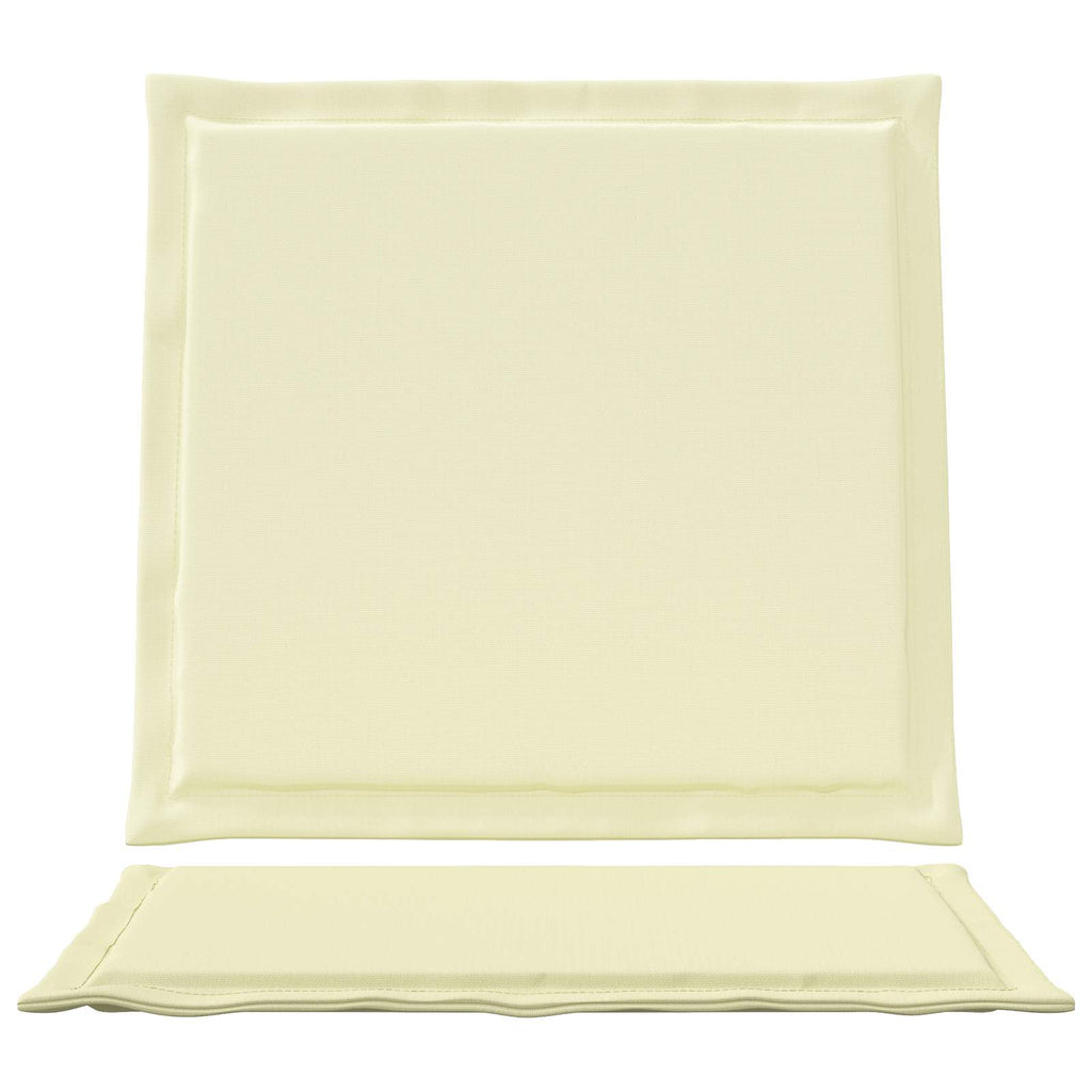 Sitz- und Rückenkissen 2 pcs Creme 47 x 45 x 2 cm Polyester