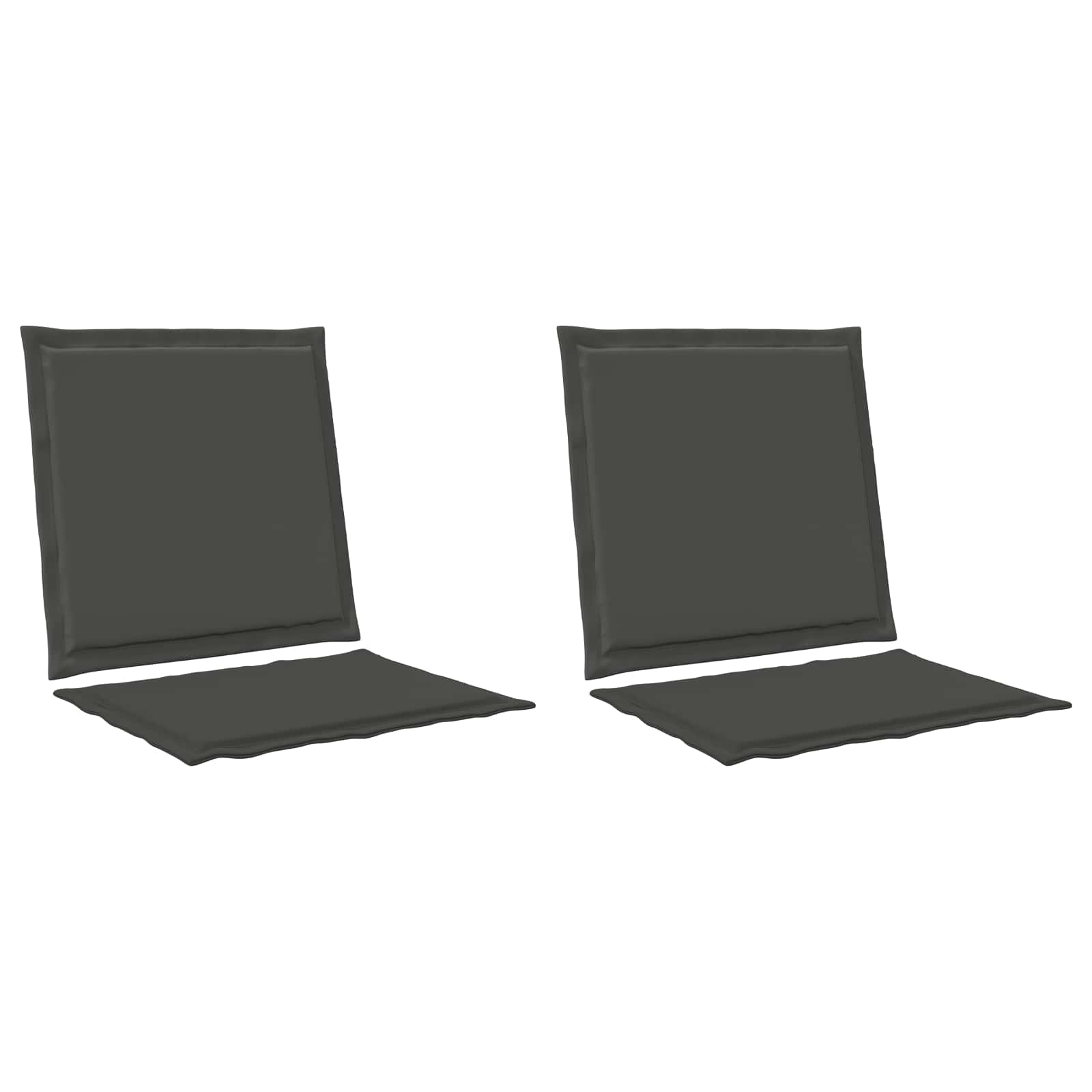Sitz- und Rückenkissen 2 pcs Anthrazit 47 x 45 x 2 cm Polyester
