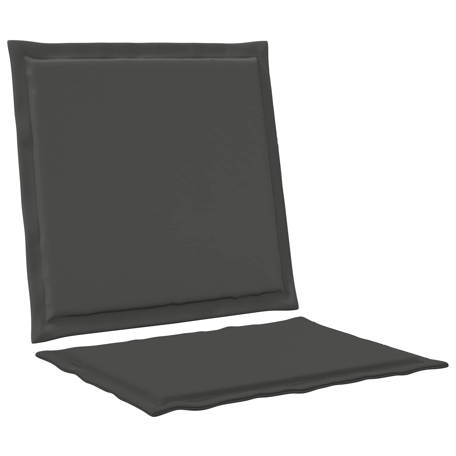 Sitz- und Rückenkissen 2 pcs Anthrazit 47 x 45 x 2 cm Polyester