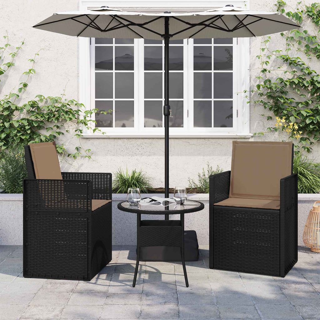 Sitz- und Rückenkissen 2 pcs Taupe 47 x 45 x 2 cm Polyester