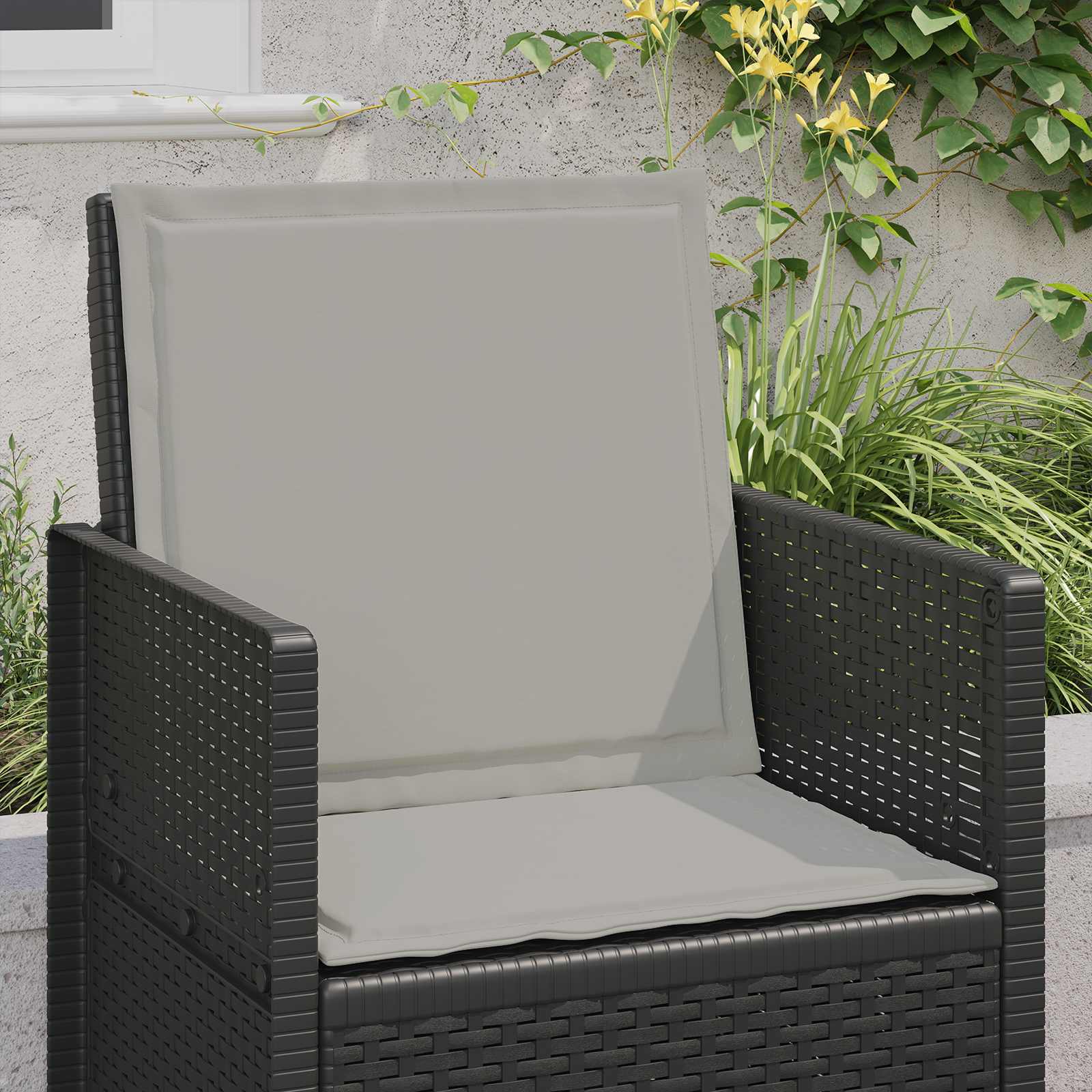 Sitz- und Rückenkissen 2 pcs Hellgrau 47 x 45 x 2 cm Polyester