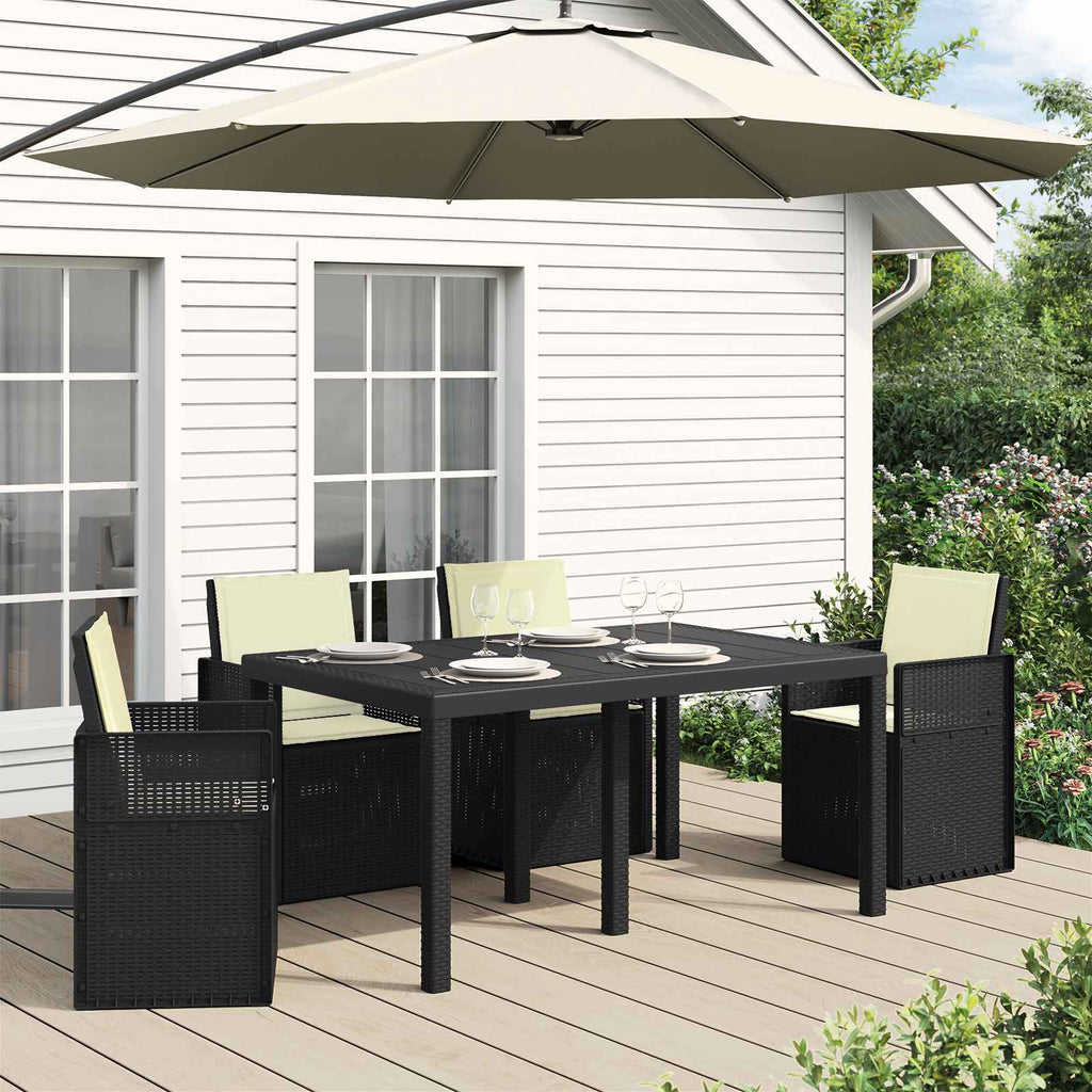 Sitz- und Rückenkissen 4 pcs Creme 47 x 45 x 2 cm Polyester