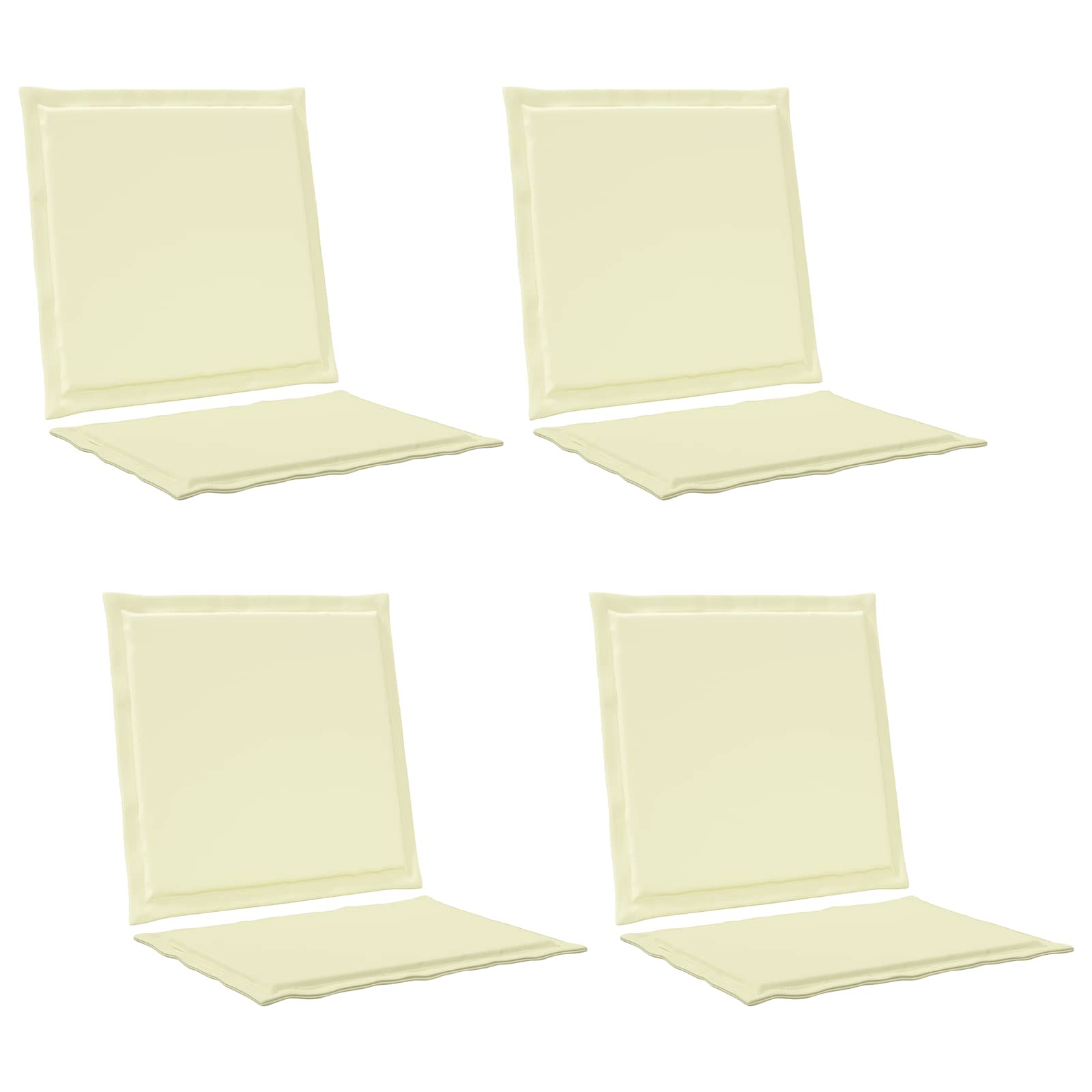 Sitz- und Rückenkissen 4 pcs Creme 47 x 45 x 2 cm Polyester