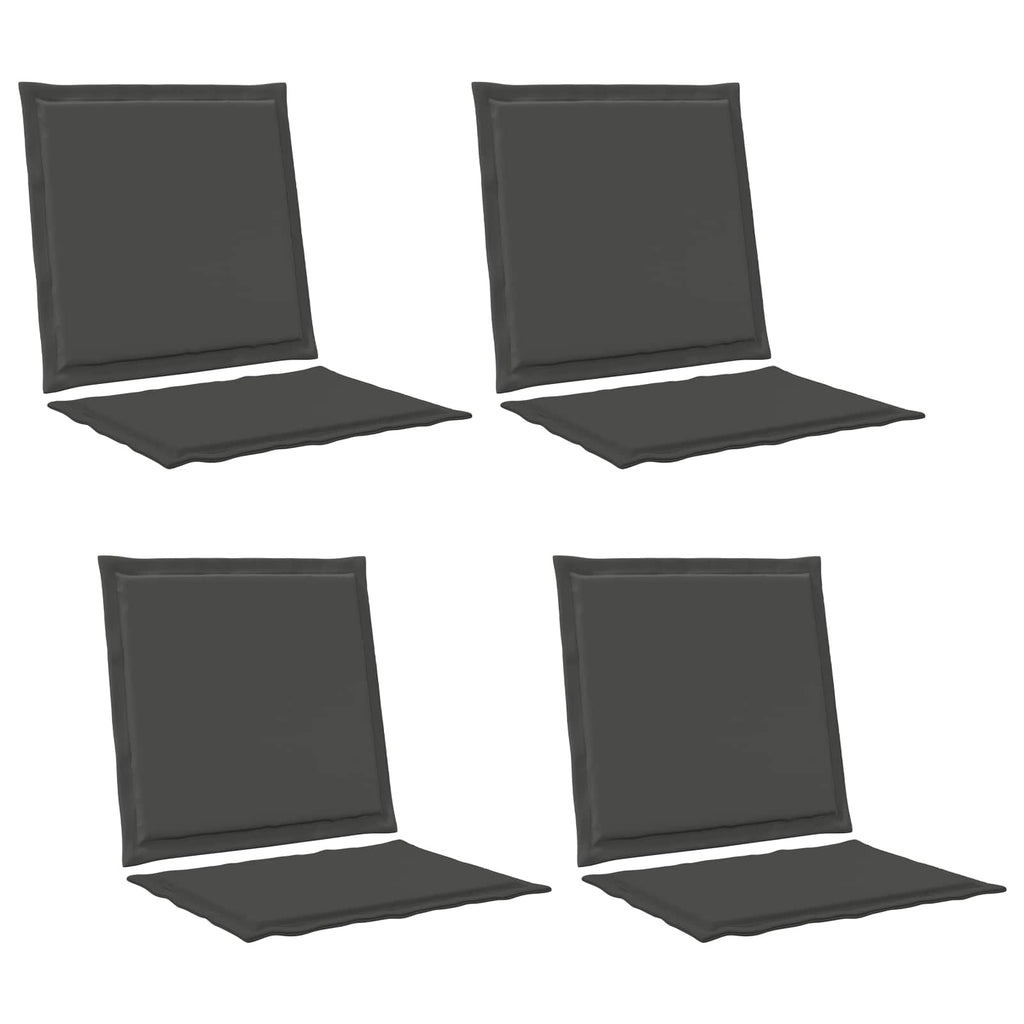 Sitz- und Rückenkissen 4 pcs Anthrazit 47 x 45 x 2 cm Polyester