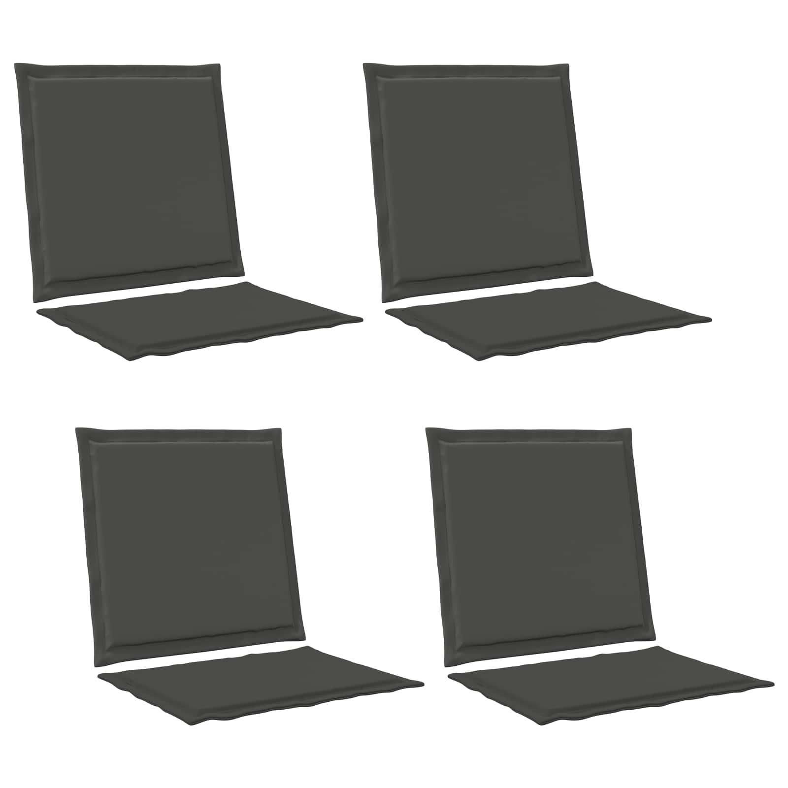Sitz- und Rückenkissen 4 pcs Anthrazit 47 x 45 x 2 cm Polyester