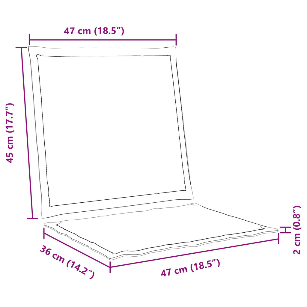 Sitz- und Rückenkissen 4 pcs Anthrazit 47 x 45 x 2 cm Polyester