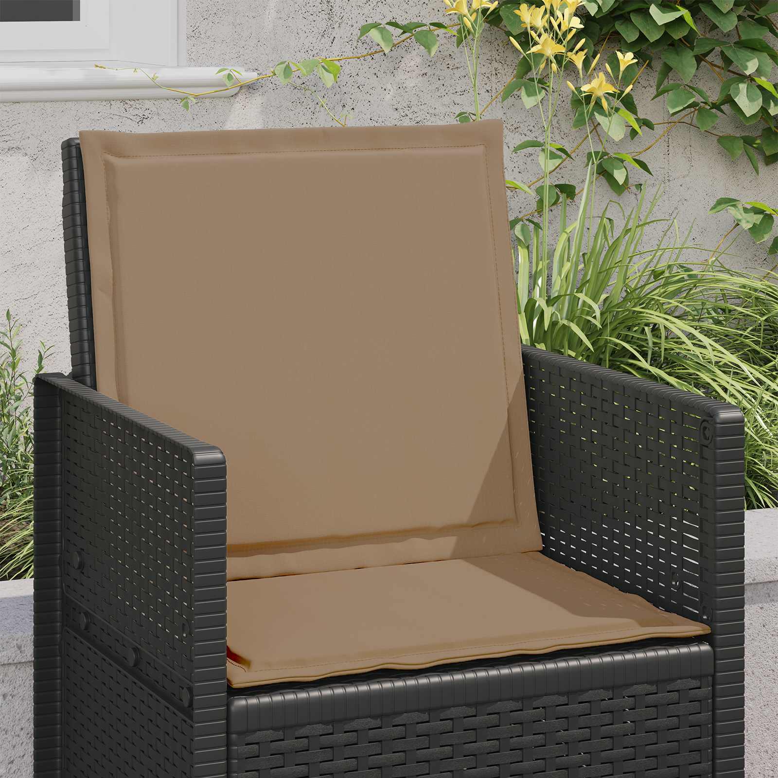 Sitz- und Rückenkissen 4 pcs Taupe 47 x 45 x 2 cm Polyester