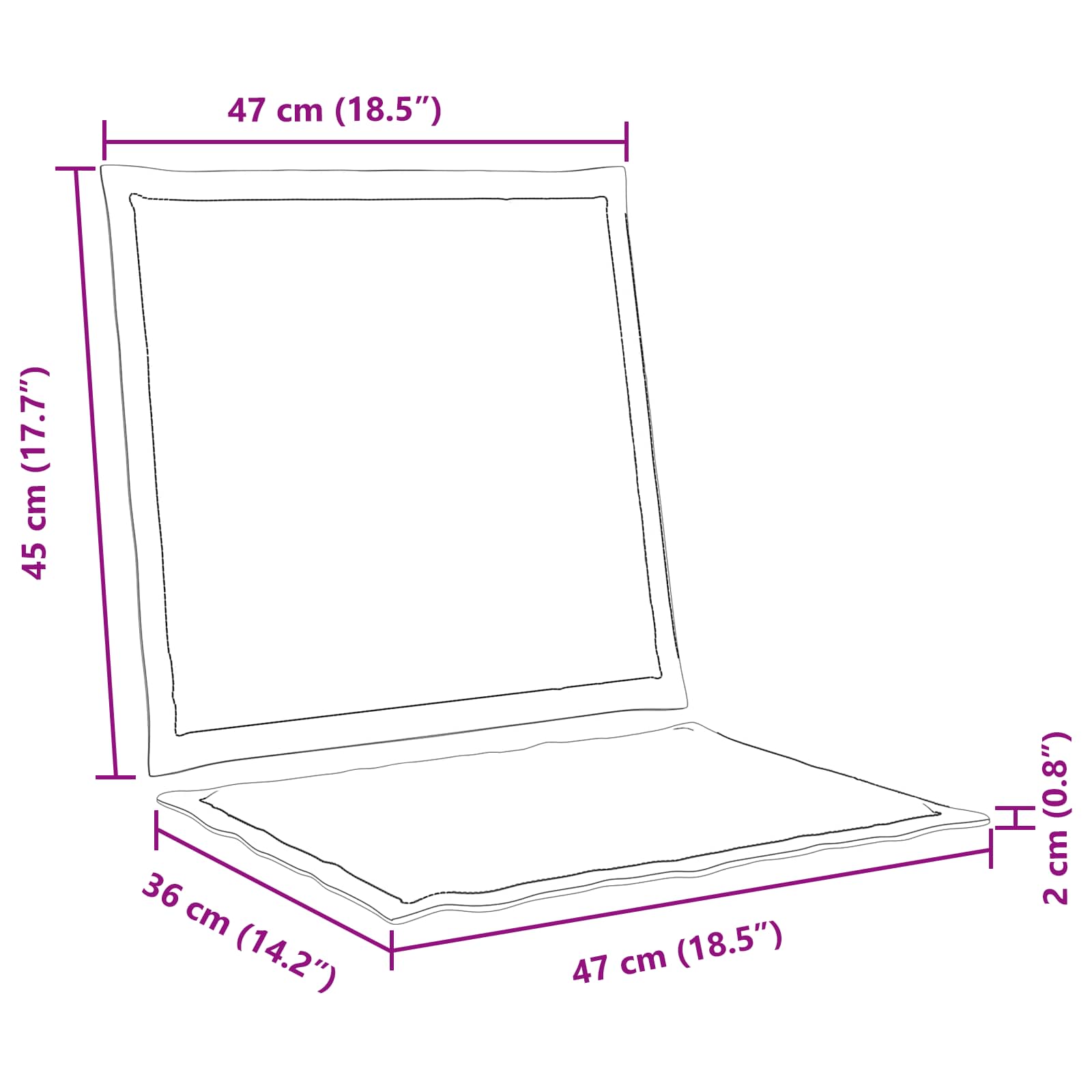 Sitz- und Rückenkissen 4 pcs Taupe 47 x 45 x 2 cm Polyester