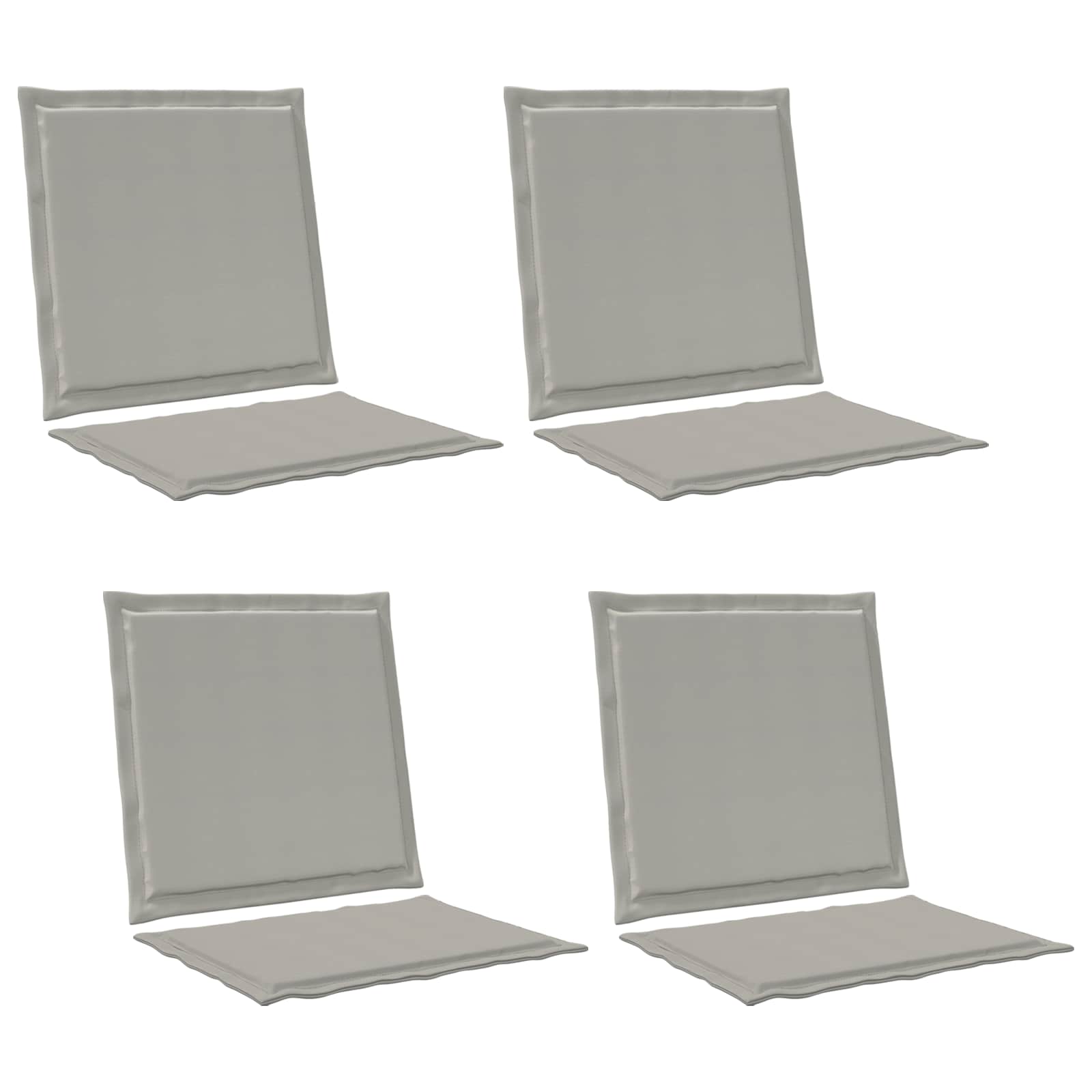 Sitz- und Rückenkissen 4 pcs Hellgrau 47 x 45 x 2 cm Polyester