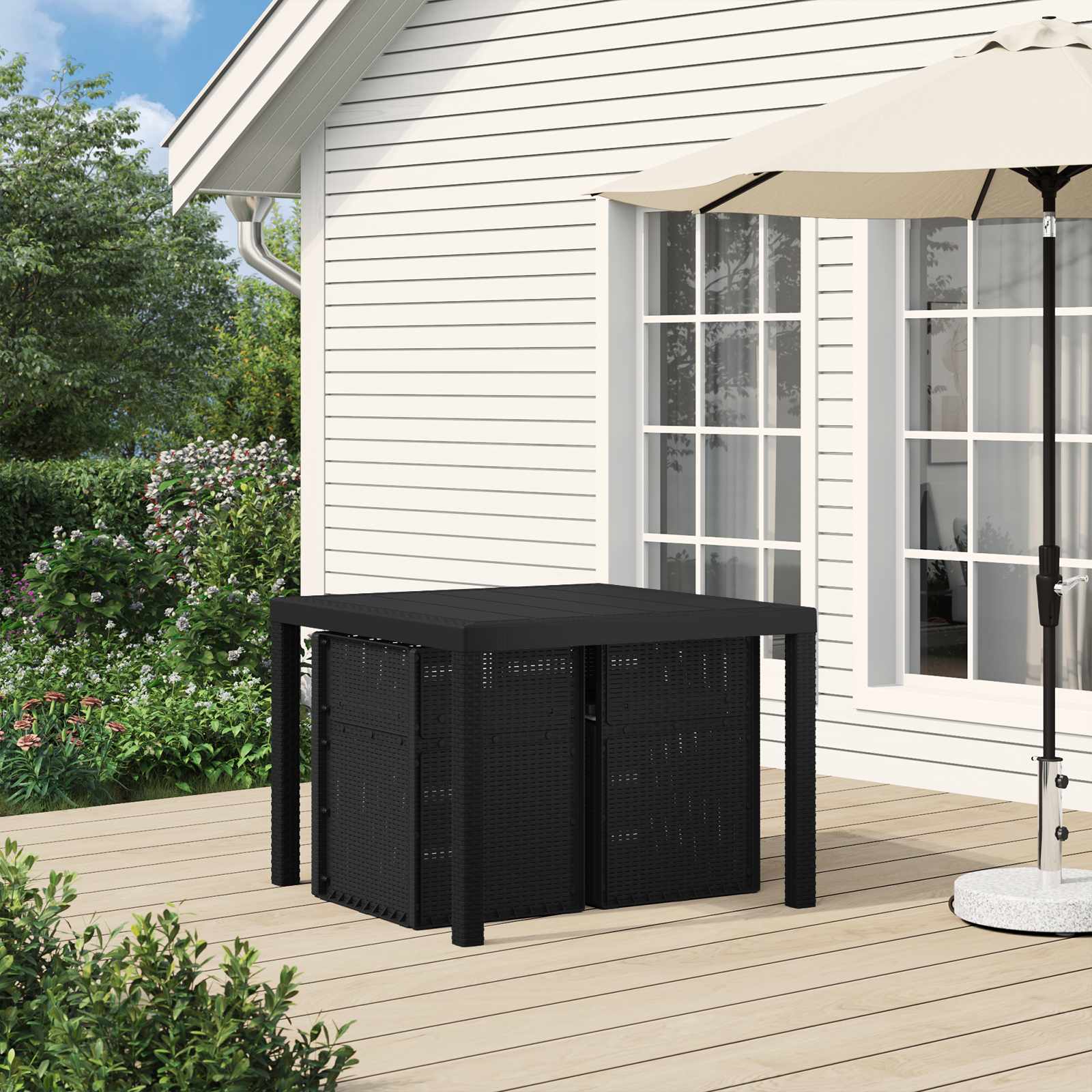 Garten Esszimmerstühle 2 pcs Anthrazit und Hellgrau PP