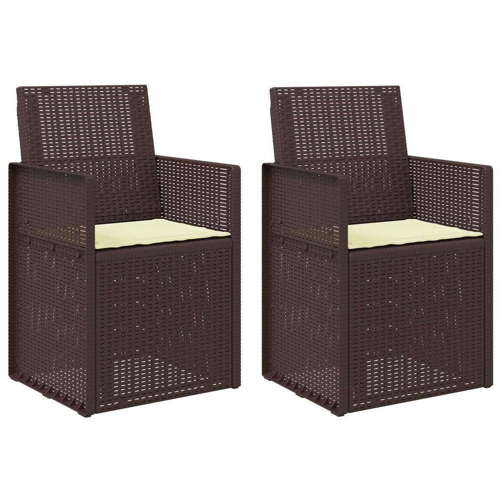 Garten Esszimmerstühle 2 pcs Braun und Creme PP