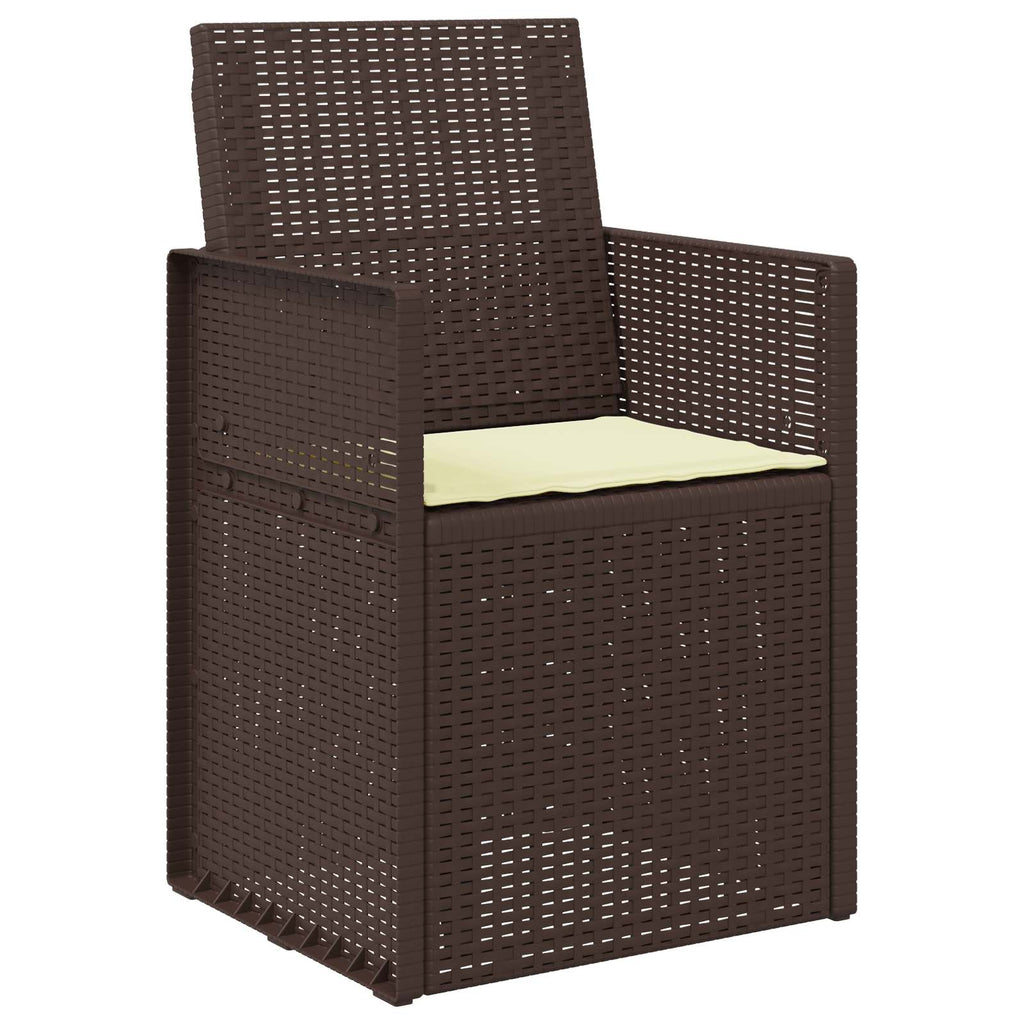 Garten Esszimmerstühle 2 pcs Braun und Creme PP