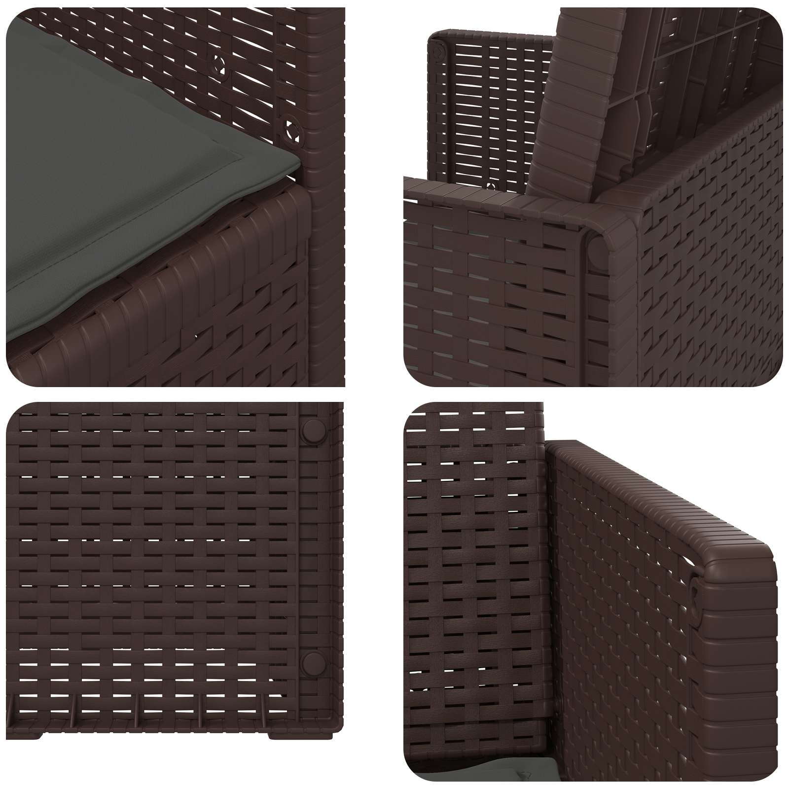 Garten Esszimmerstühle 2 pcs Braun und Anthrazit PP