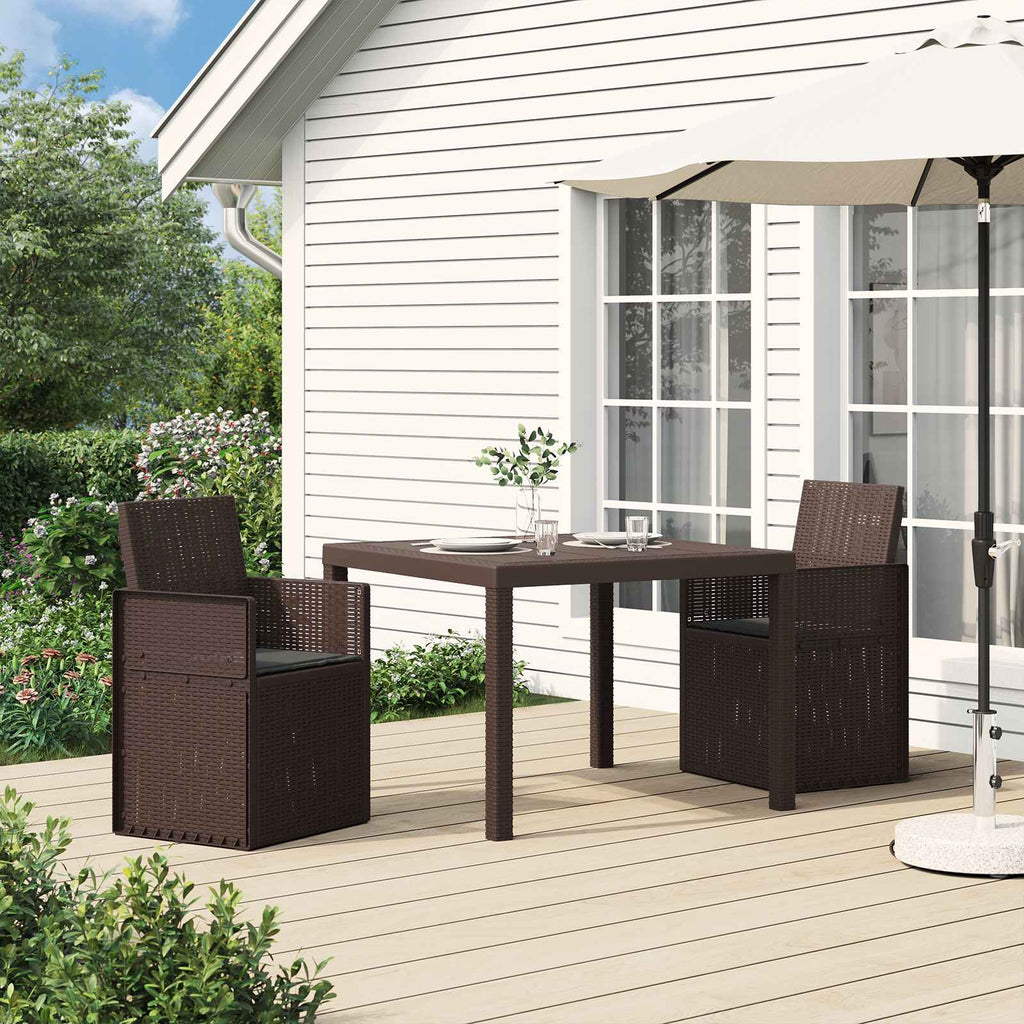 Garten Esszimmerstühle 2 pcs Braun und Anthrazit PP