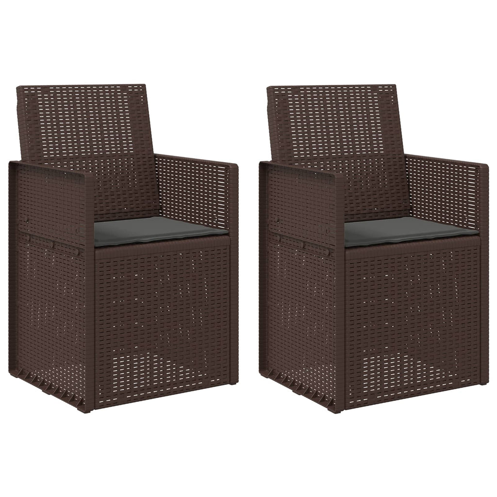 Garten Esszimmerstühle 2 pcs Braun und Anthrazit PP