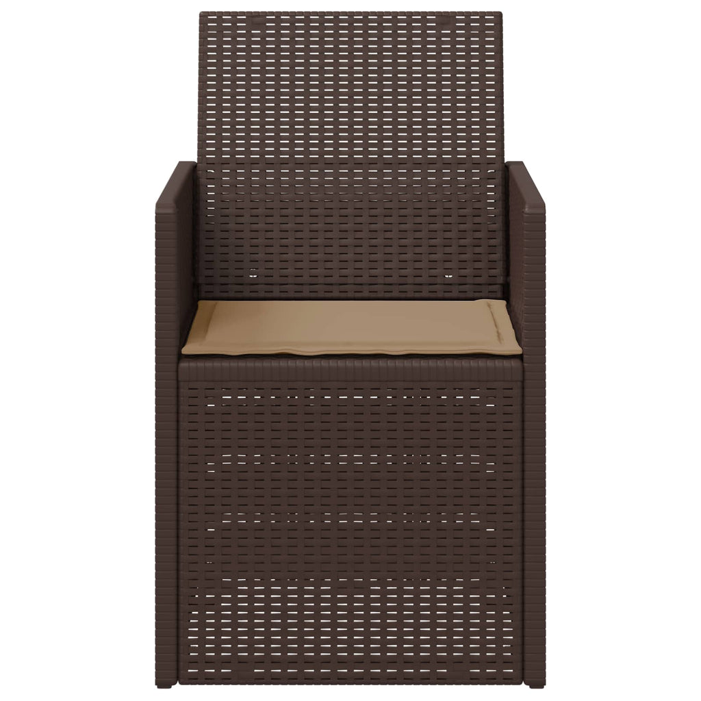 Garten Esszimmerstühle 2 pcs Braun und Taupe PP