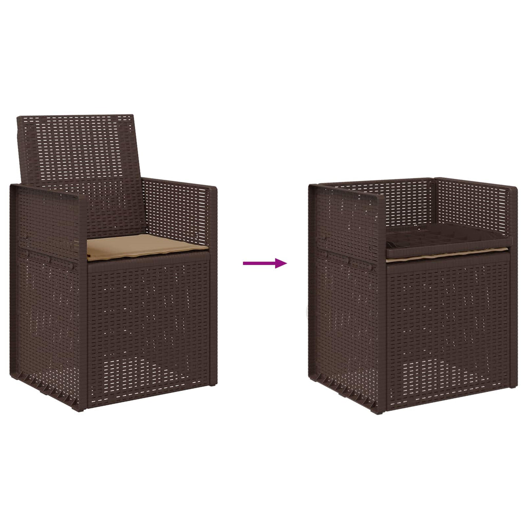 Garten Esszimmerstühle 2 pcs Braun und Taupe PP